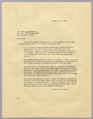[Letter from Harris Leon Kempner to Dan Oppenheimer, March 15, 1954]