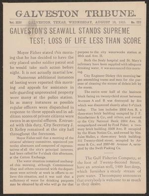 Galveston Tribune. (Galveston, Tex.), Vol. 35, No. 227, Ed. 1 Wednesday, August 18, 1915
