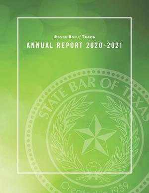 Primary view of object titled 'State Bar of Texas Annual Report: 2021'.