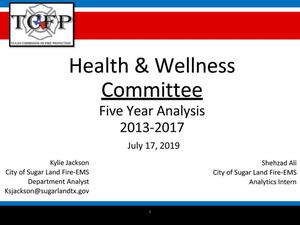 Primary view of object titled 'Health & Wellness  Committee Five Year Analysis 2013-2017'.