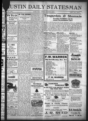 Primary view of object titled 'Austin Daily Statesman (Austin, Tex.), Vol. 32, Ed. 1 Sunday, November 2, 1902'.