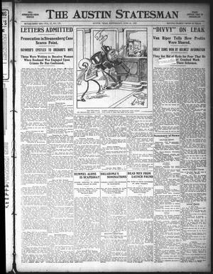 Primary view of object titled 'The Austin Statesman (Austin, Tex.), Vol. 37, No. 170, Ed. 1 Wednesday, June 19, 1907'.