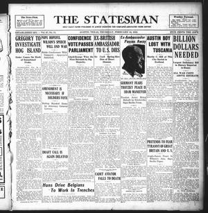 The Statesman (Austin, Tex.), Vol. 47, No. 11, Ed. 1 Thursday, February 14, 1918