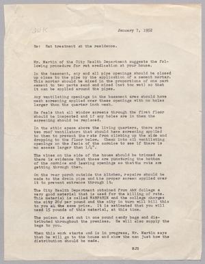 [Letter from MJS to I. H. Kempner, January 7, 1952]