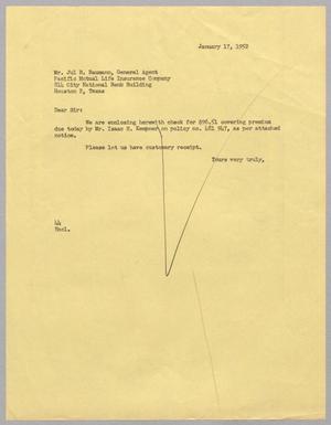 [Letter from A. H. Blackshear, Jr. to Jul B. Baumann, January 17, 1952]
