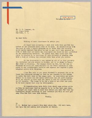 Primary view of object titled '[Letter from I. H. Kempner to I. H. Kempner, Jr., November 6, 1952]'.
