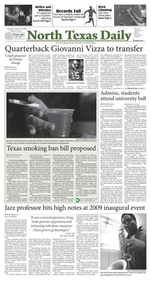 Primary view of object titled 'North Texas Daily (Denton, Tex.), Vol. 93, No. 5, Ed. 1 Tuesday, January 27, 2009'.