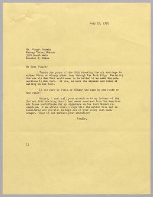[Letter from I. H. Kempner to Stuart Godwin, July 17, 1952]