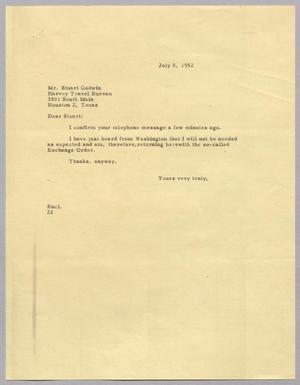 [Letter from Daniel Webster Kempner to Stuart Godwin, July 5, 1952]
