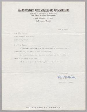 [Letter from Bill McClinton to I. H. Kempner, June 9, 1952]
