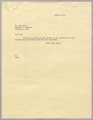 [Letter from I. H. Kempner to Bill McClinton, June 6, 1952]
