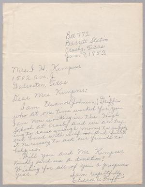 [Letter from Eleanor E. Griffin to Henrietta Leonora Kempner, January 9, 1952]
