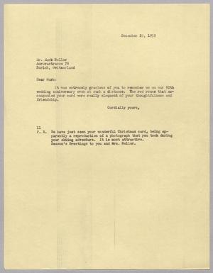 [Letter from I. H. Kempner to Mark Heller, December 22, 1952]