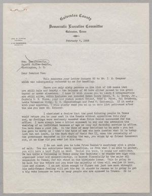 [Letter from John D. Curtin to Tom Connally, February 7, 1952]