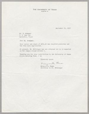 [Letter from Marguerite Ekman to I. H. Kempner, September 23, 1952]