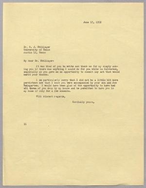 [Letter from I. H. Kempner to H. J. Ettlinger, June 17, 1952]