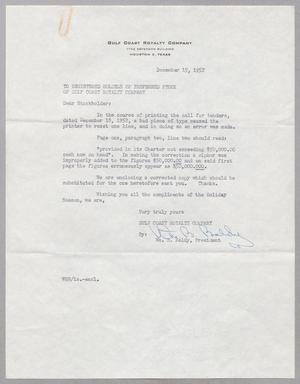 [Letter from Gulf Coast Royalty Company, December 19, 1952]