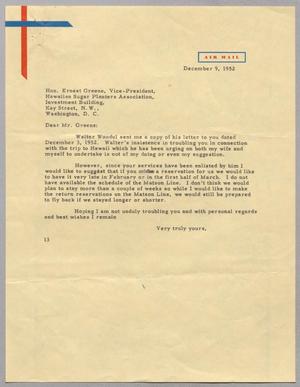 [Letter from I. H. Kempner to Ernest Greene, December 9, 1952]