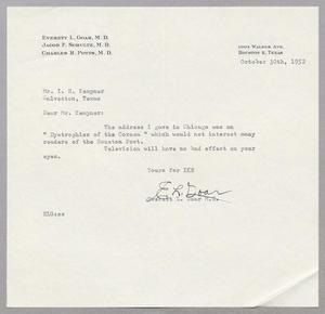 Primary view of object titled '[Letter from Everett L. Goar to I. H. Kempner, October 30, 1952]'.
