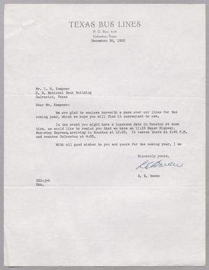 [Letter from R. E. Bowen to I. H. Kempner, December 30, 1952]