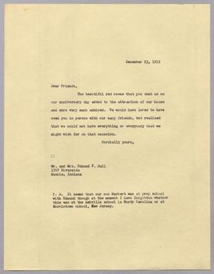 [Letter from I. H. Kempner to Mr. and Mrs. Edmund F. Ball, December 23, 1952]
