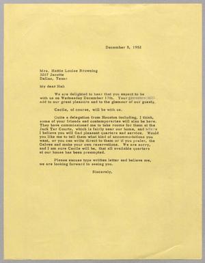 [Letter to Hattie Louise Browning, December 5, 1952]