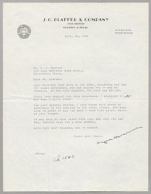 [Letter from J. G. Blaffer to I. H. Kempner, September 26, 1952]