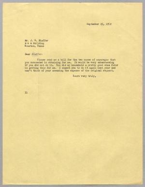 [Letter from I. H. Kempner to J. G. Blaffer, September 25, 1952]