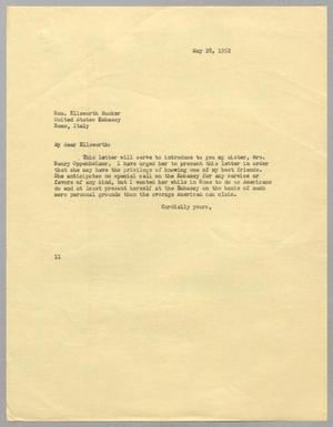 [Letter from I. H. Kempner to Ellsworth Bunker, May 28, 1952]