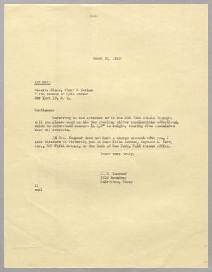 [Letter from I. H. Kempner to Black, Starr & Gorham, March 24, 1952]