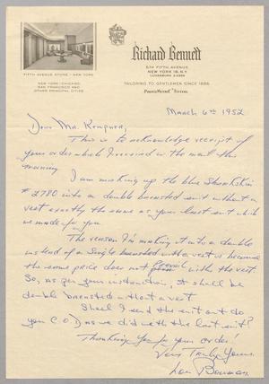 [Letter from Lou Bowman to I. H. Kempner, March 6, 1952]