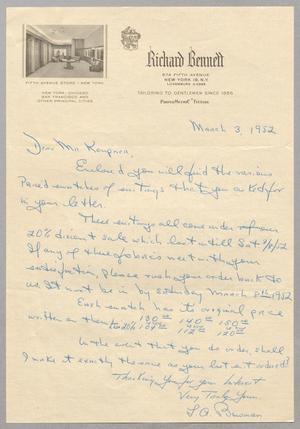 [Letter from Lou Bowman to I. H. Kempner, March 3, 1952]