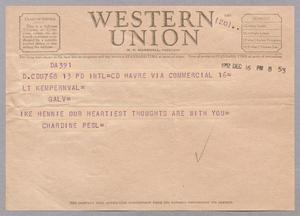 [Telegram from Nicole Chardine Pesle to I. H. and Henrietta Leonora Kempner, December 16, 1952]