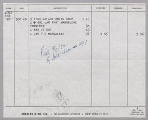 [Invoice for Food Items from Charles & Co. Inc.]