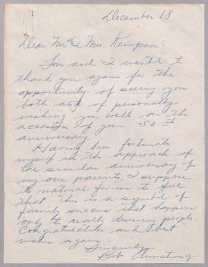 [Letter from Bob Armstrong to Mr. and Mrs. I. H. and Henrietta Leonora Kempner, December 18, 1952]