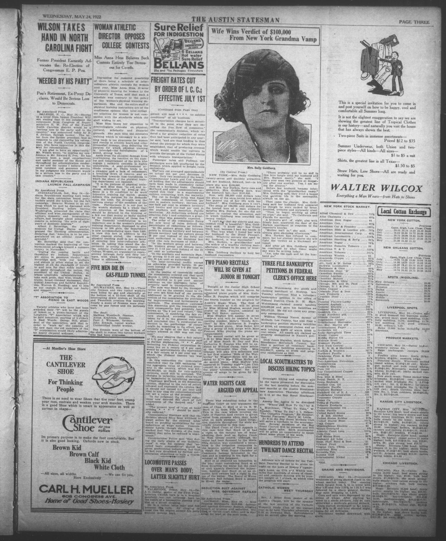The Austin Statesman (Austin, Tex.), Vol. 50, No. 356, Ed. 1 Wednesday, May 24, 1922
                                                
                                                    [Sequence #]: 3 of 10
                                                