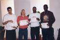 Photograph: Basketball players commended for maintaining a 3.0 or higher GPA, fro…