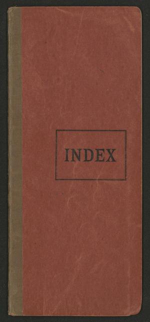 Primary view of object titled '[Index to Stock Register]'.