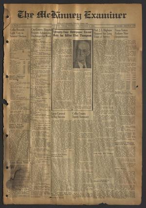 Primary view of object titled 'The McKinney Examiner (McKinney, Tex.), Vol. 69, No. 5, Ed. 1 Thursday, November 4, 1954'.