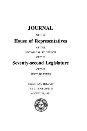 Journal of the House of Representatives of the Second Called Session of the Seventy-Second Legislature of the State of Texas, Volume 7
