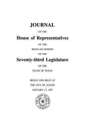 Primary view of object titled 'Journal of the House of Representatives of the Regular Session of the Seventy-Third Legislature of the State of Texas, Volume 2'.