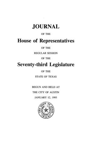 Primary view of object titled 'Journal of the House of Representatives of the Regular Session of the Seventy-Third Legislature of the State of Texas, Volume 6'.