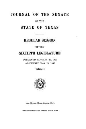 Journal of the Senate of the State of Texas, Regular Session of the Sixtieth Legislature, Volume 1
