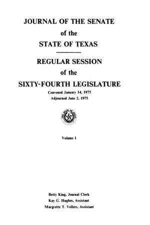 Primary view of object titled 'Journal of the Senate of the State of Texas, Regular Session of the Sixty-Fourth Legislature, Volume 1'.