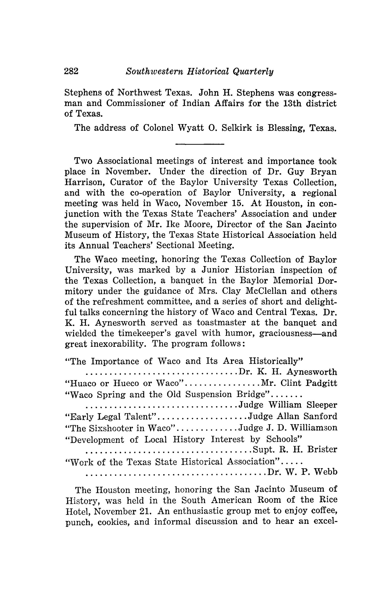 The Southwestern Historical Quarterly, Volume 45, July 1941 - April, 1942
                                                
                                                    282
                                                