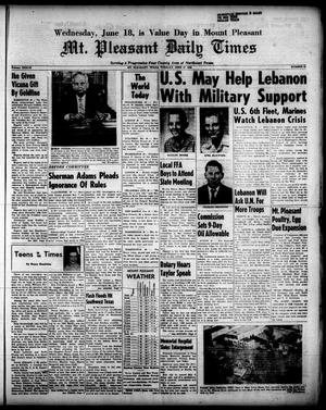 Mt. Pleasant Daily Times (Mount Pleasant, Tex.), Vol. 39, No. 61, Ed. 1 Tuesday, June 17, 1958