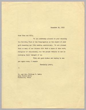 [Letter from I. H. Kempner to Edna and Bill Levin, December 26, 1952]