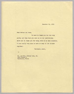 [Letter from I. H. Kempner to Adrian and Joan Levy, December 24, 1952]