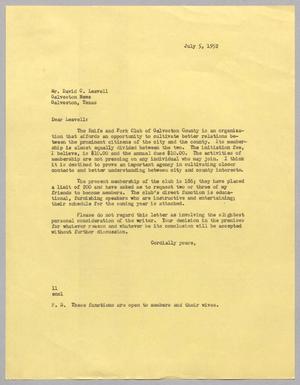 [Letter from I. H. Kempner to David C. Leavell, July 5, 1952]
