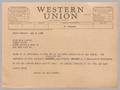 Letter: [Telegram from Hennie and Ike Kempner to Lulu Lasker, May 31, 1952]